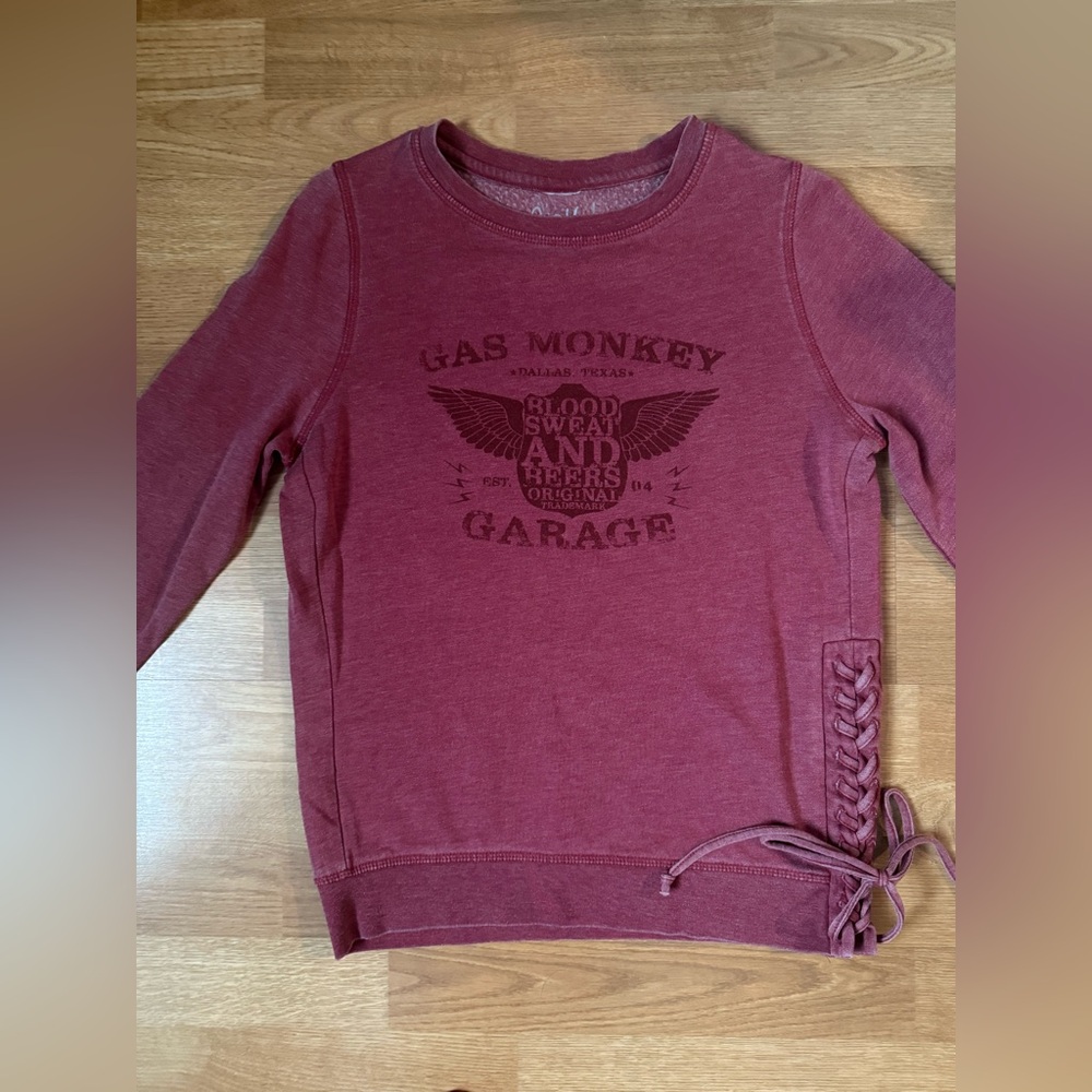Gas Monkey Garage- Maroon Crew Neck Pullover - Picture 2 of 4